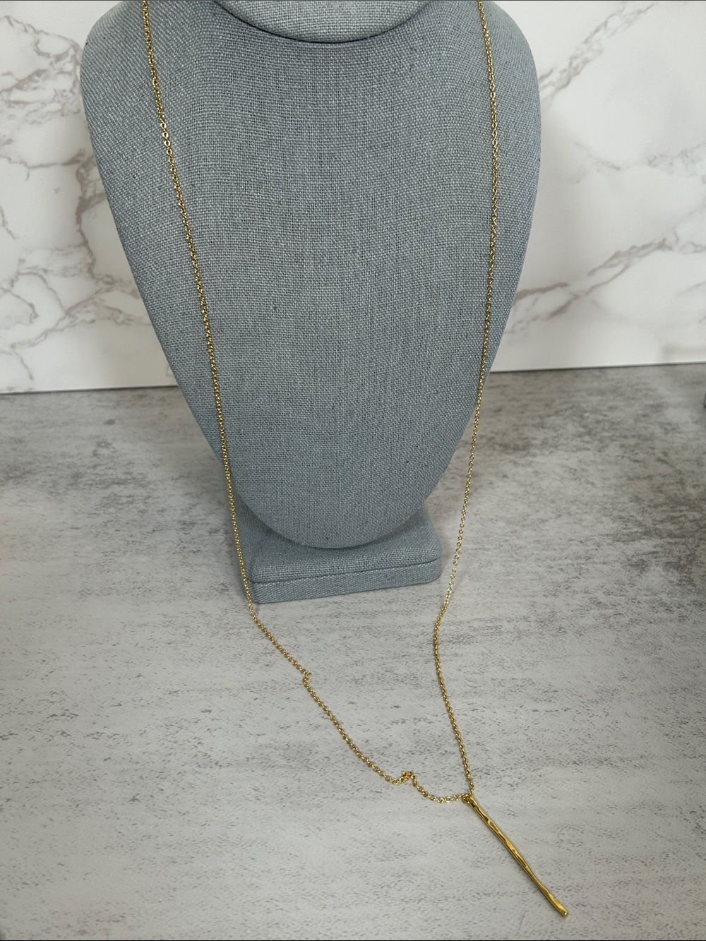 Gorjana Gold Long Bar Drop Necklace